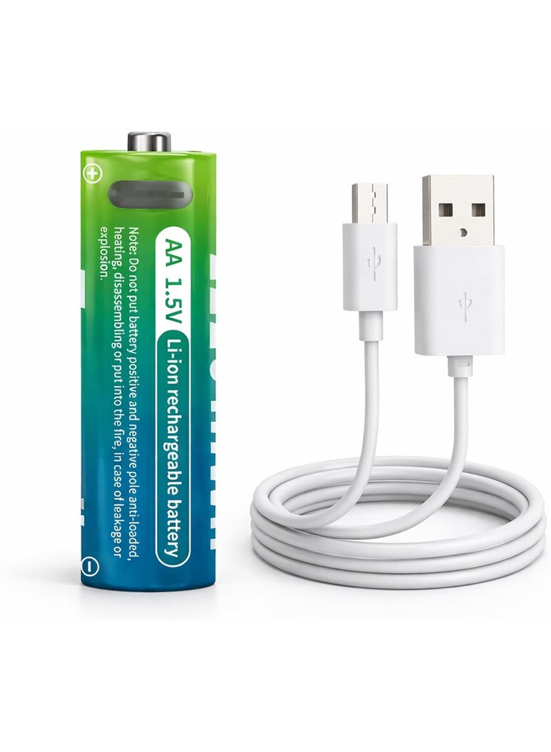 francell High-Capacity USB-C Rechargeable AA Batteries – 1.5V 2220mWh Lithium-Ion Power with Built-in Type-C Charging Port – Constant 1.5V Output & Eco-Friendly Design (No External Charger Required) - Image 1